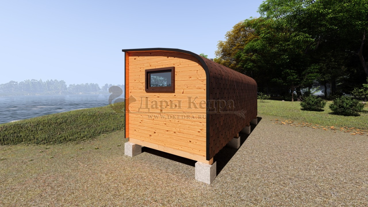 Баня «Парус» из кедра 6х2,35 м